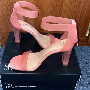 Stunning pink vinyl heels. Brand new with box